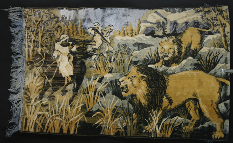 Orientalischer Wandteppich Löwenjagd 