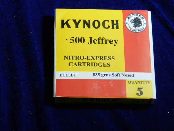 5 Schuss Kynoch .500 Jeffrey Teilmantel 535grain neuw.