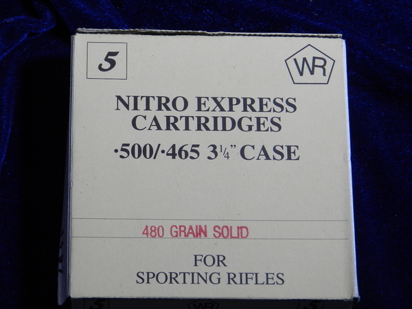 W. Romey 5 Schuss .500/.465 NE 480 grain Solids