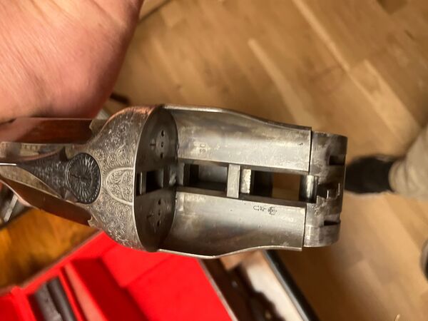 H�chstfeine Seitenschloss Doppelb�chse von Foerster mit Muschelverschluss